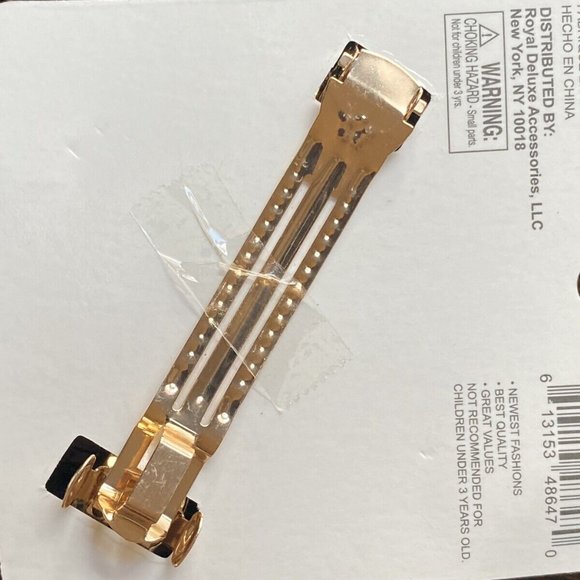 Gold Tone Chunky Chain Hair Clip Barrette Pin Fastener Styling Accessories - Picture 3 of 4